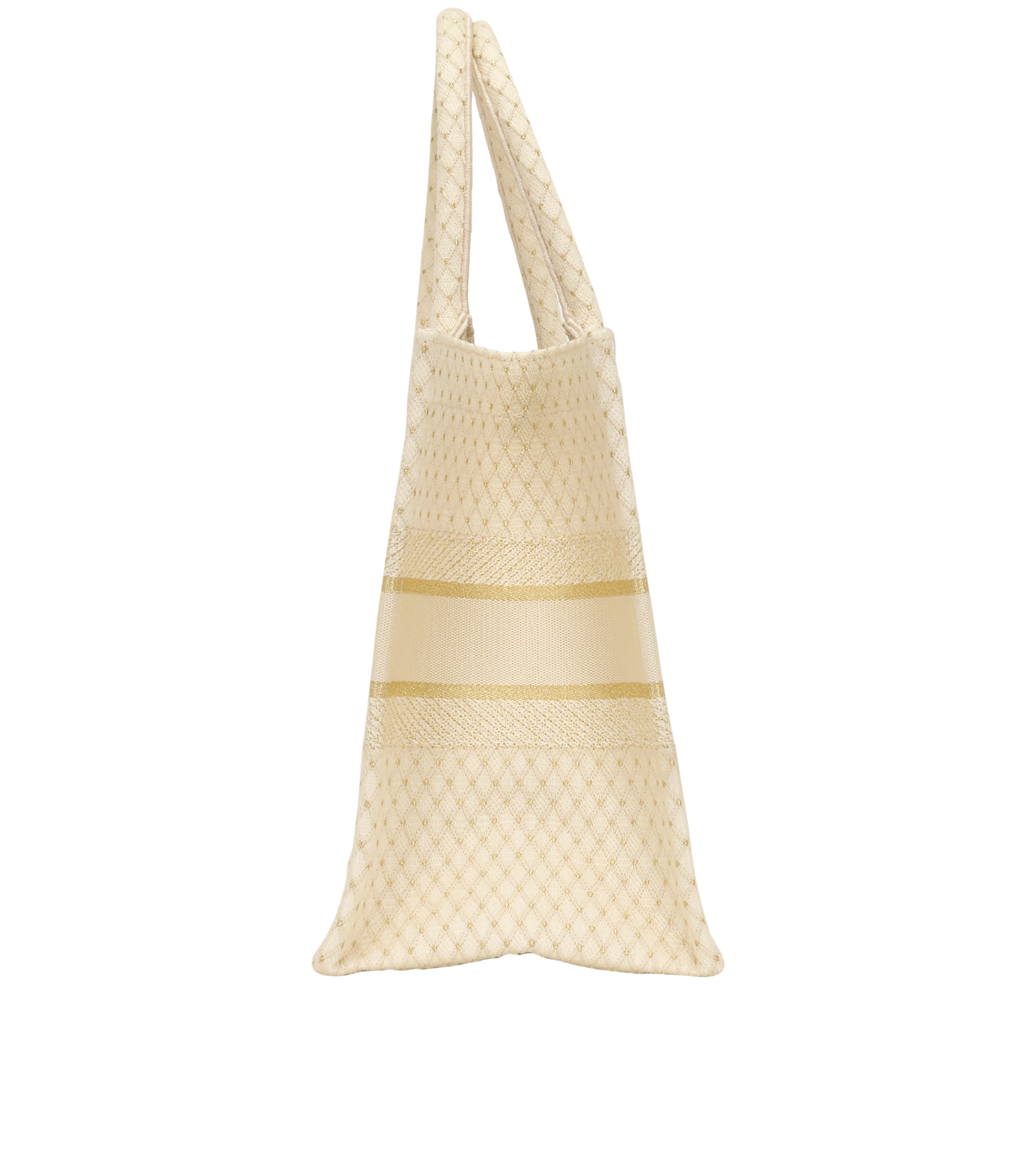 Medium Dior Book Tote, &pound;850, Handbags, Gold/White, Canvas, Bottom view